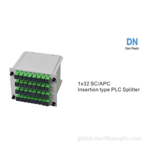 Fiber Optic Network Components 1/32 Insertion Type PLC Splitter Manufactory